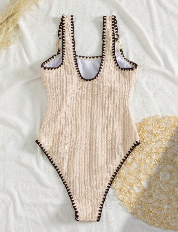 Costum de baie SHEIN, crem