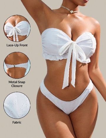 Costum de baie SHEIN, alb