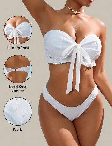 Costum de baie SHEIN, alb