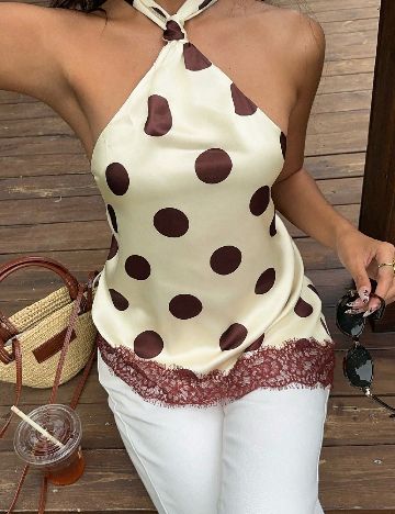 Bluza SHEIN, crem/maro