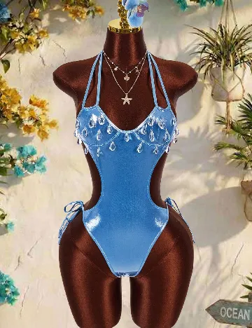 Costum de baie SHEIN, albastru