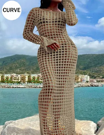 Rochie de plaja SHEIN CURVE, crem