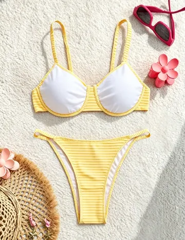 Costum de baie SHEIN CURVE, galben