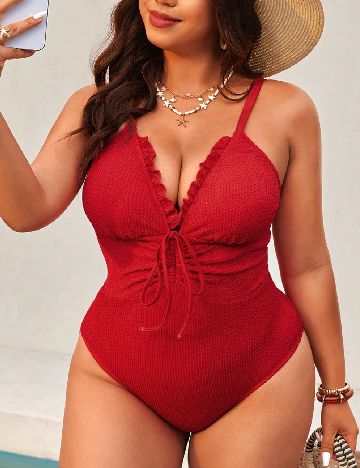 Costum de baie SHEIN CURVE, rosu
