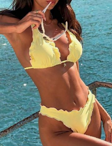 Costum de baie SHEIN, galben