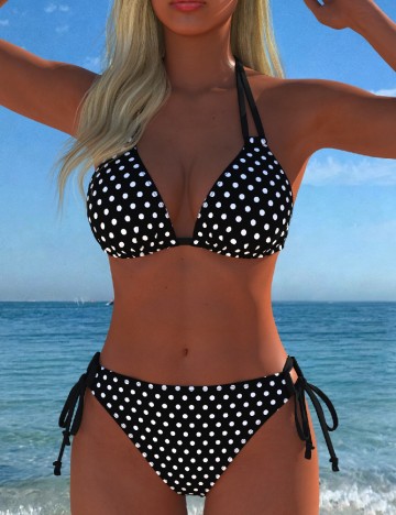 Costum de baie SHEIN, negru/alb
