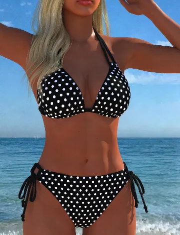 Costum de baie SHEIN, negru/alb