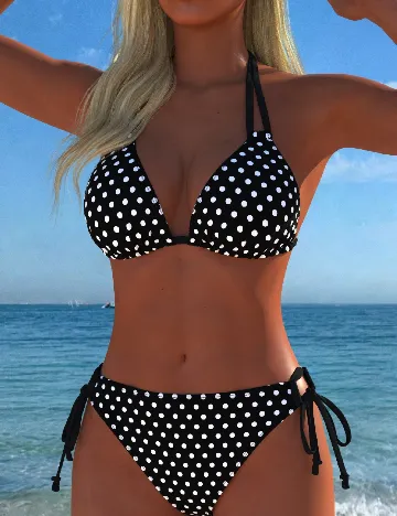 Costum de baie SHEIN, negru/alb
