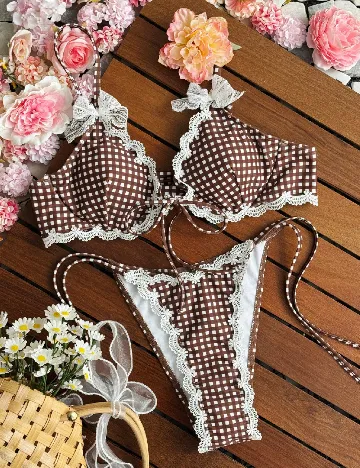 Costum de baie SHEIN, maro