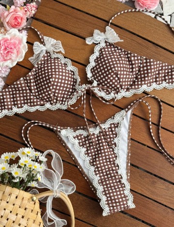 Costum de baie SHEIN, maro