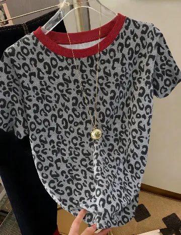 Tricou SHEIN, gri/negru