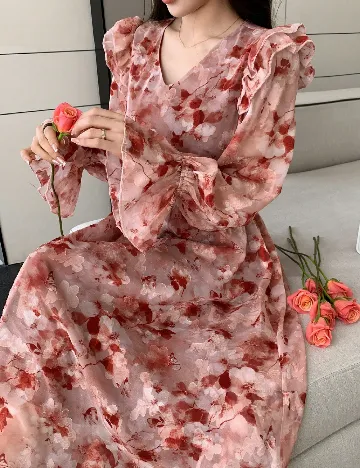 Rochie medie Dazy, floral print