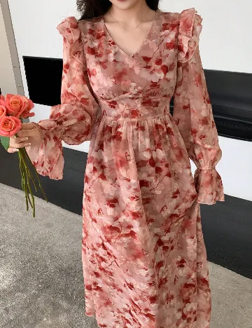 Rochie medie Dazy, floral print