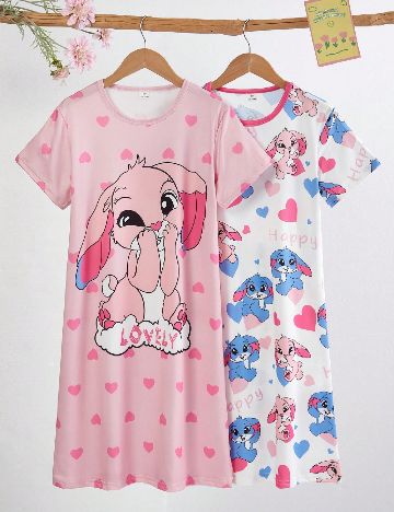 Set rochii de noapte 2 bucati Shein Kids, mix culori