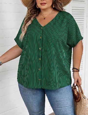 Bluza SHEIN CURVE, verde/negru