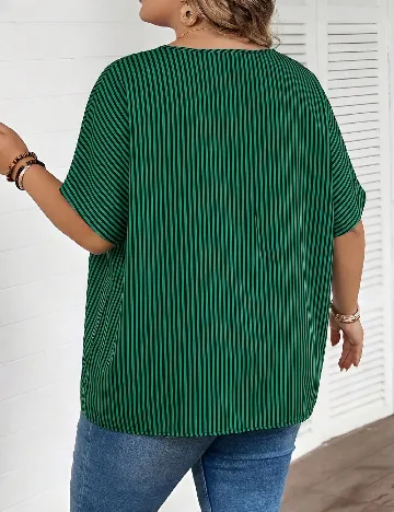 Bluza SHEIN CURVE, verde/negru
