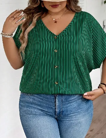 Bluza SHEIN CURVE, verde/negru