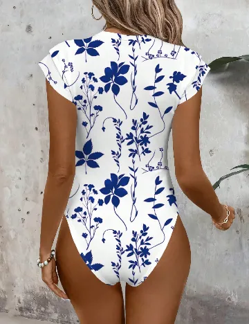 Body SHEIN CURVE, albastru/alb