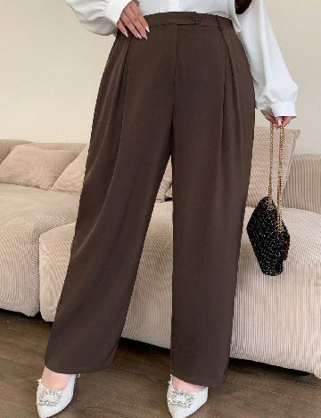 Pantaloni Dazy Plus Size, maro
