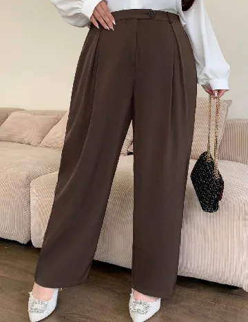 Pantaloni Dazy Plus Size, maro