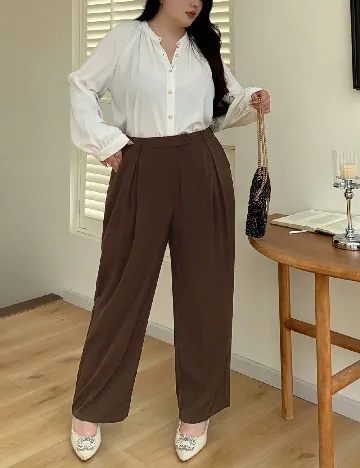 Pantaloni Dazy Plus Size, maro