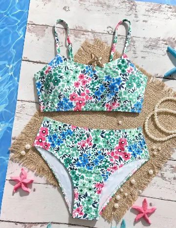 Costum de baie Shein Kids, floral print