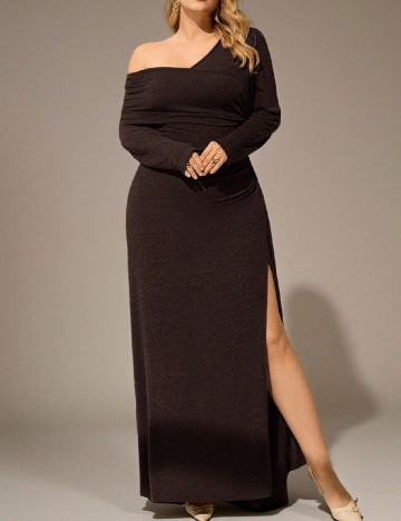 Rochie lunga SHEIN CURVE, maro