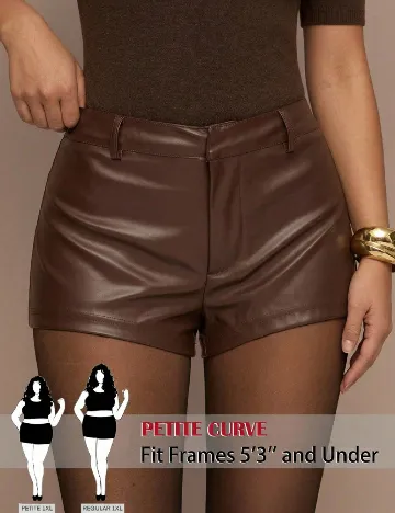 Pantaloni scurti SHEIN CURVE, maro