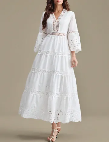 Rochie lunga Ontre, alb