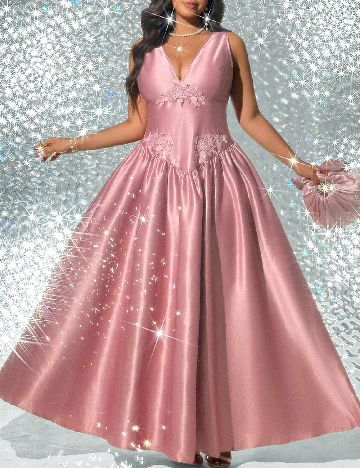 Rochie lunga SHEIN CURVE, roz