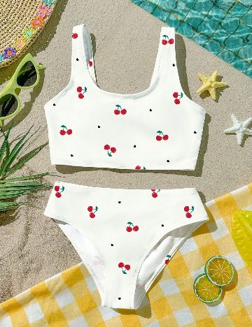 Costum de baie Shein Kids, alb