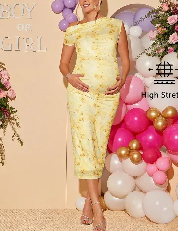Rochie medie SHEIN Maternity, galben