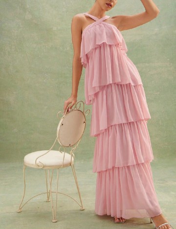 Rochie lunga Haute, roz