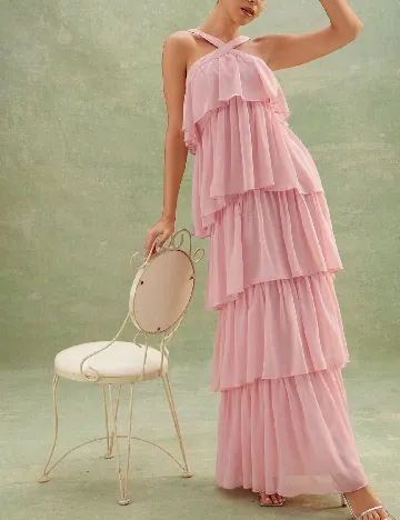 Rochie lunga Haute, roz