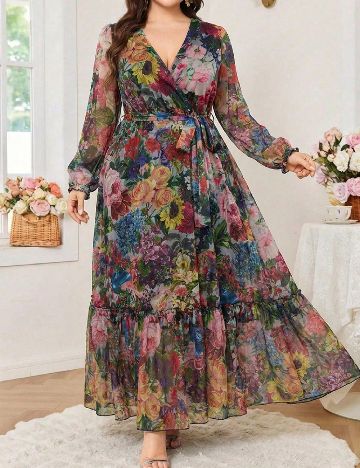 Rochie lunga SHEIN CURVE, floral print