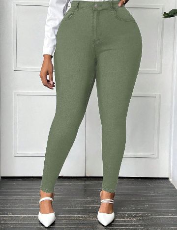 Blugi SHEIN CURVE, verde