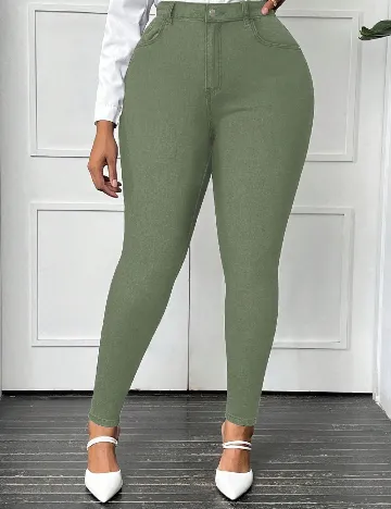 Blugi SHEIN CURVE, verde