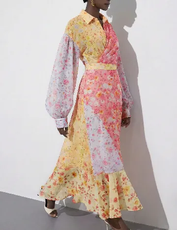 Rochie lunga Aveloria, mix culori