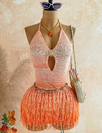 Rochie de plaja SHEIN, piersica