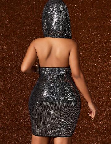 Rochie scurta SHEIN CURVE, argintiu