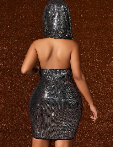 Rochie scurta SHEIN CURVE, argintiu