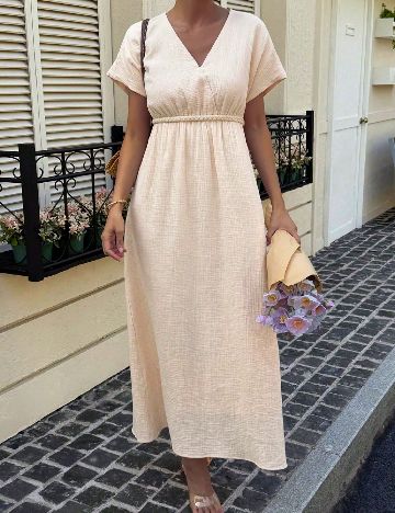 Rochie lunga Dazy, crem