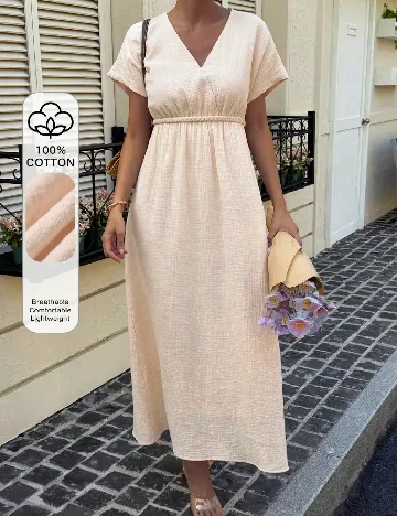 Rochie lunga Dazy, crem