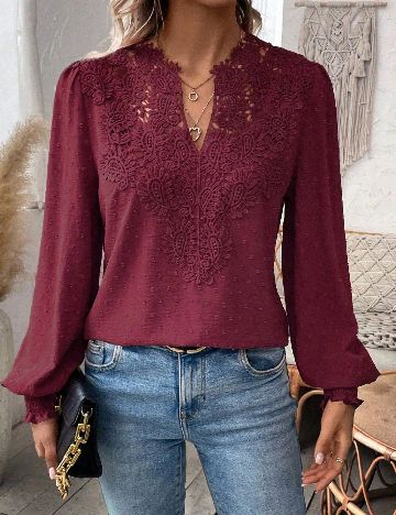 Bluza SHEIN CURVE, grena