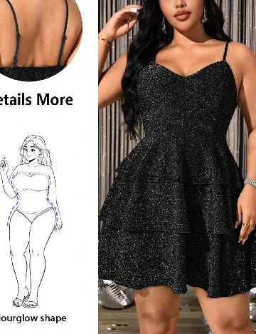 Rochie scurta SHEIN CURVE, negru
