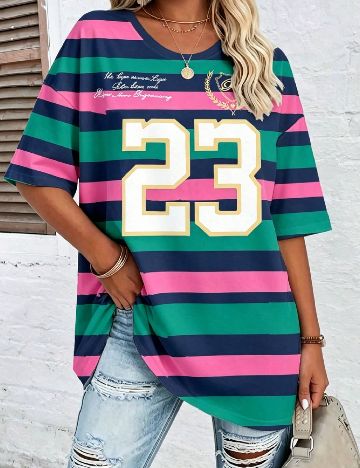 Tricou Oversize SHEIN CURVE, mix culori
