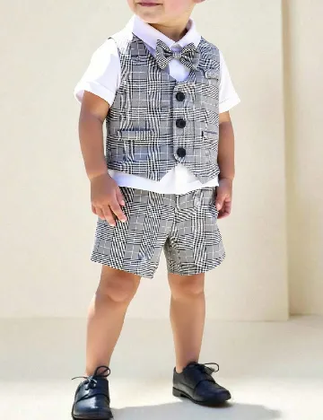 Compleu Shein Kids, alb/gri