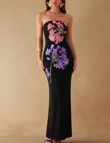 Rochie lunga Silquee, negru