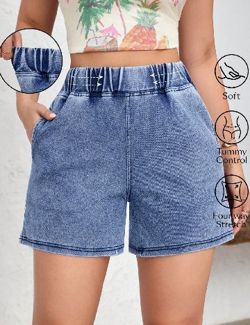 Pantaloni scurti SHEIN, albastru