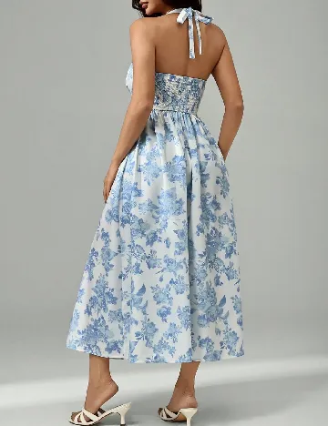 Rochie lunga SHEIN, alb/albastru